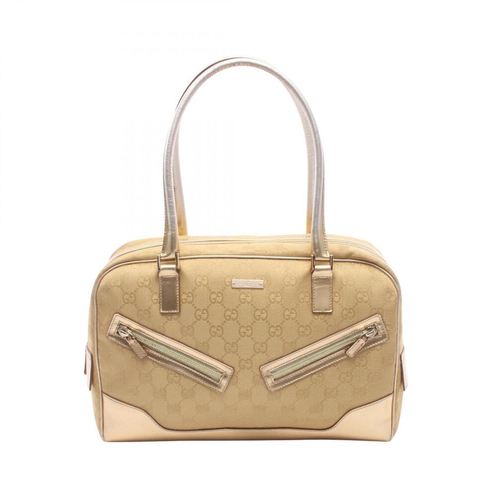 Gucci Joy GG Canvas Leather Satchel Tan